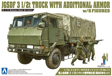 01208 Aoshima 1/72 JGSDF 3 1/2 ton TRUCK ADDITIONAL ARMOUR & 4 FIGURES)