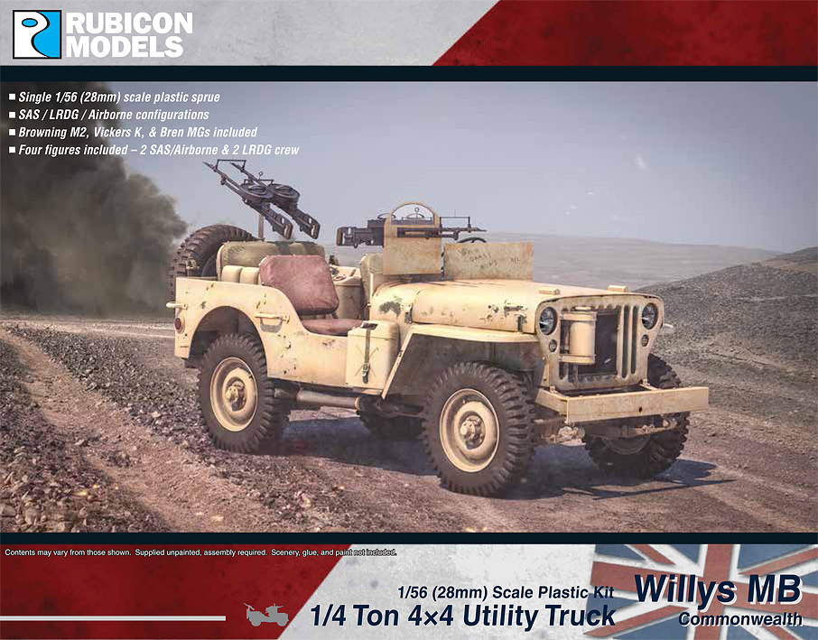 280050 Rubicon Models Willys MB  ton 4x4 Truck - Commonwealth