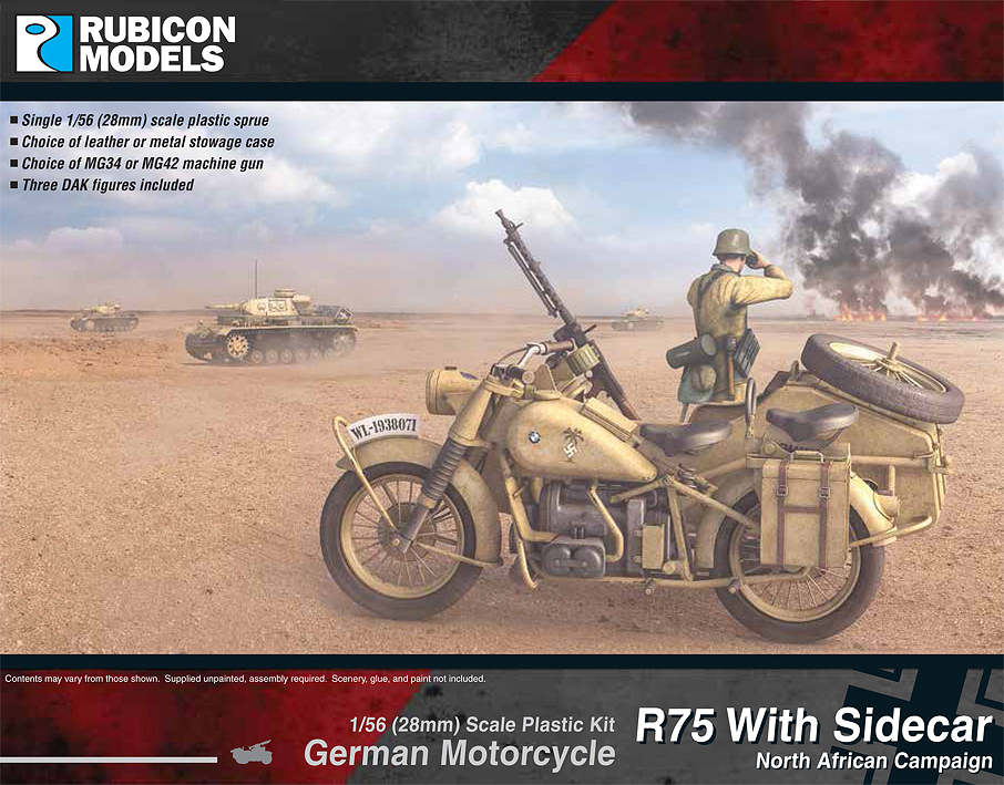 280052 Rubicon Models German Motorcycle R75 with Sidecar