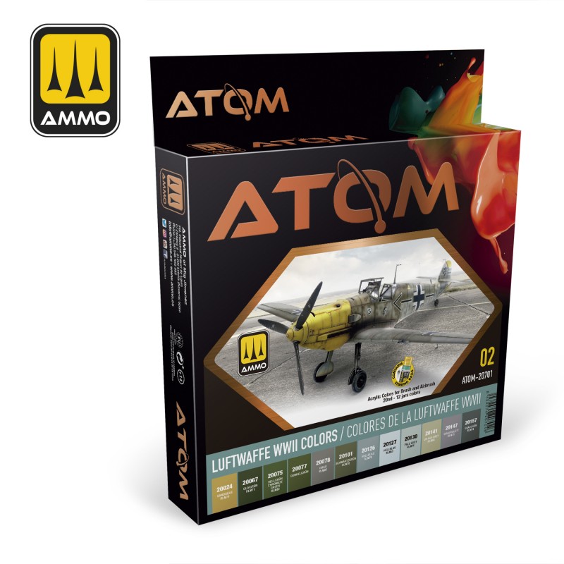 ATOM-20701 MIG Luftwaffe WWII Colors Paint Set
