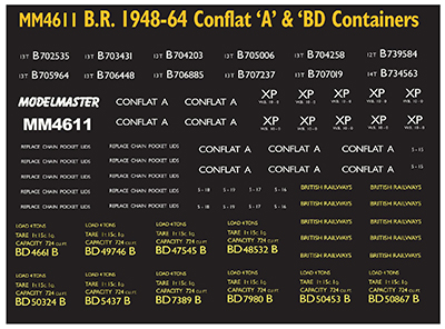 MM4611 B.R. Conflat 'A' & 'BD' Containers fitted.