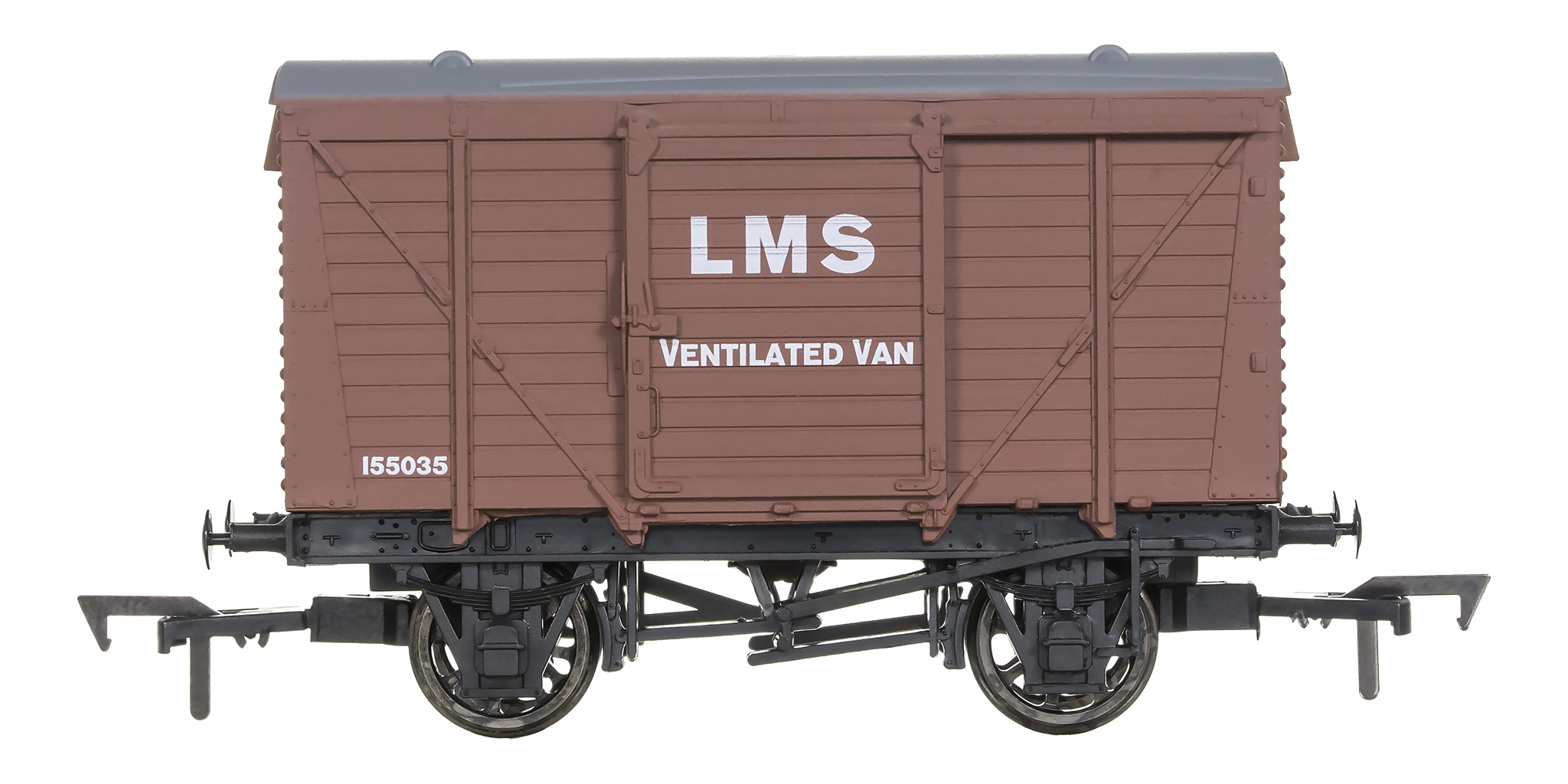 4F-011-119 Dapol Ventilated Van LMS Bauxite 155035 Weathered