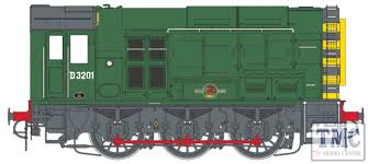 7D-008-019U Dapol Class  08  BR Green Late Crest With Wasp Stripes Unumbered