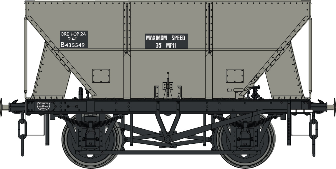 7F-033-005 Dapol 24T Steel Hopper Grey  B435549  Ore Hop Max Speed 35