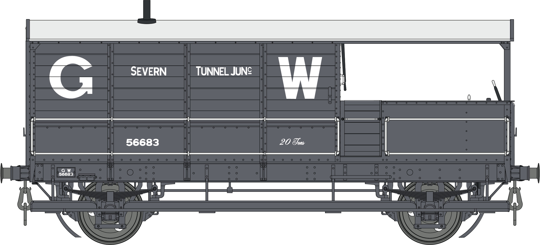 7F-300-001 Dapol GWR Toad Brake Van GWR Grey 56683   Diagram AA15