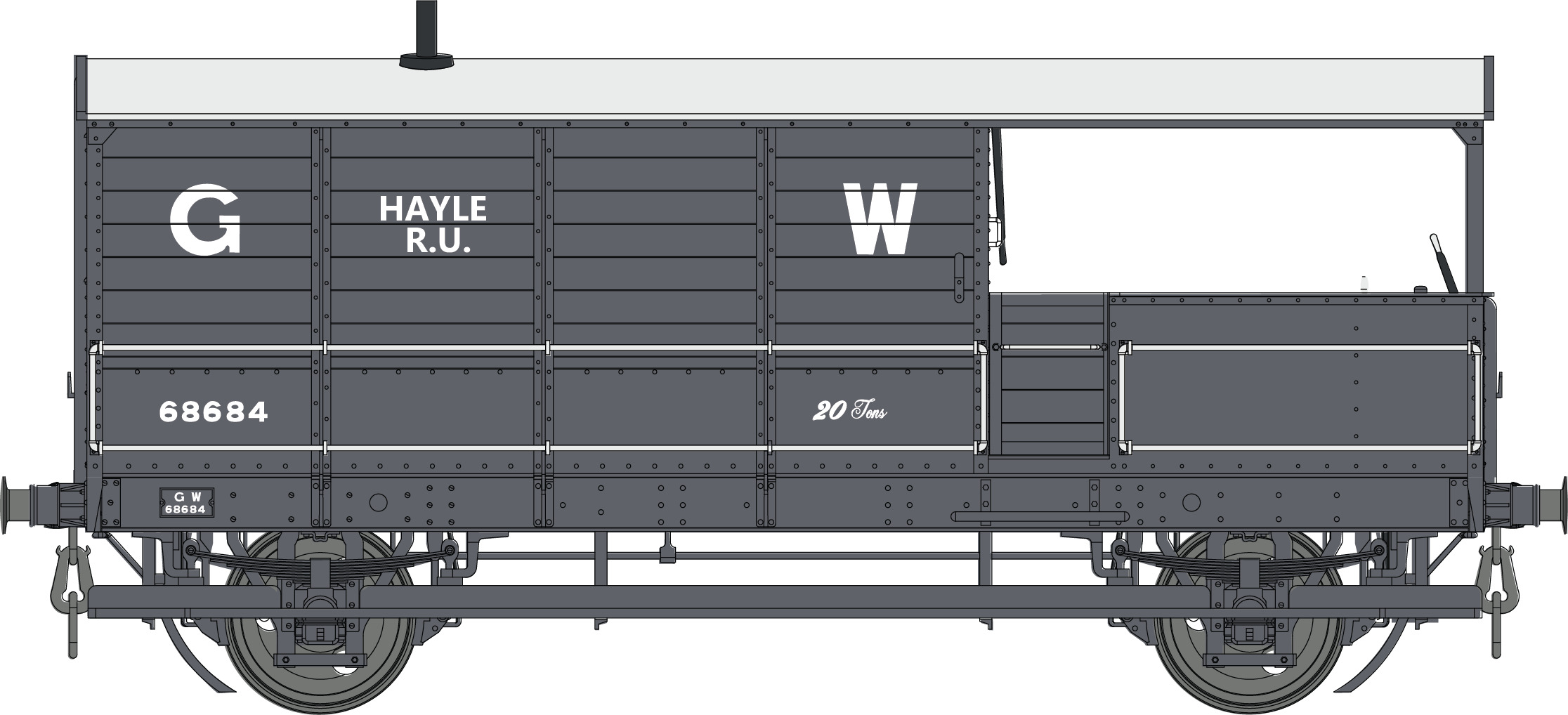 7F-300-002 Dapol GWR Toad Brake Van GWR Grey 68684   Diagram AA15