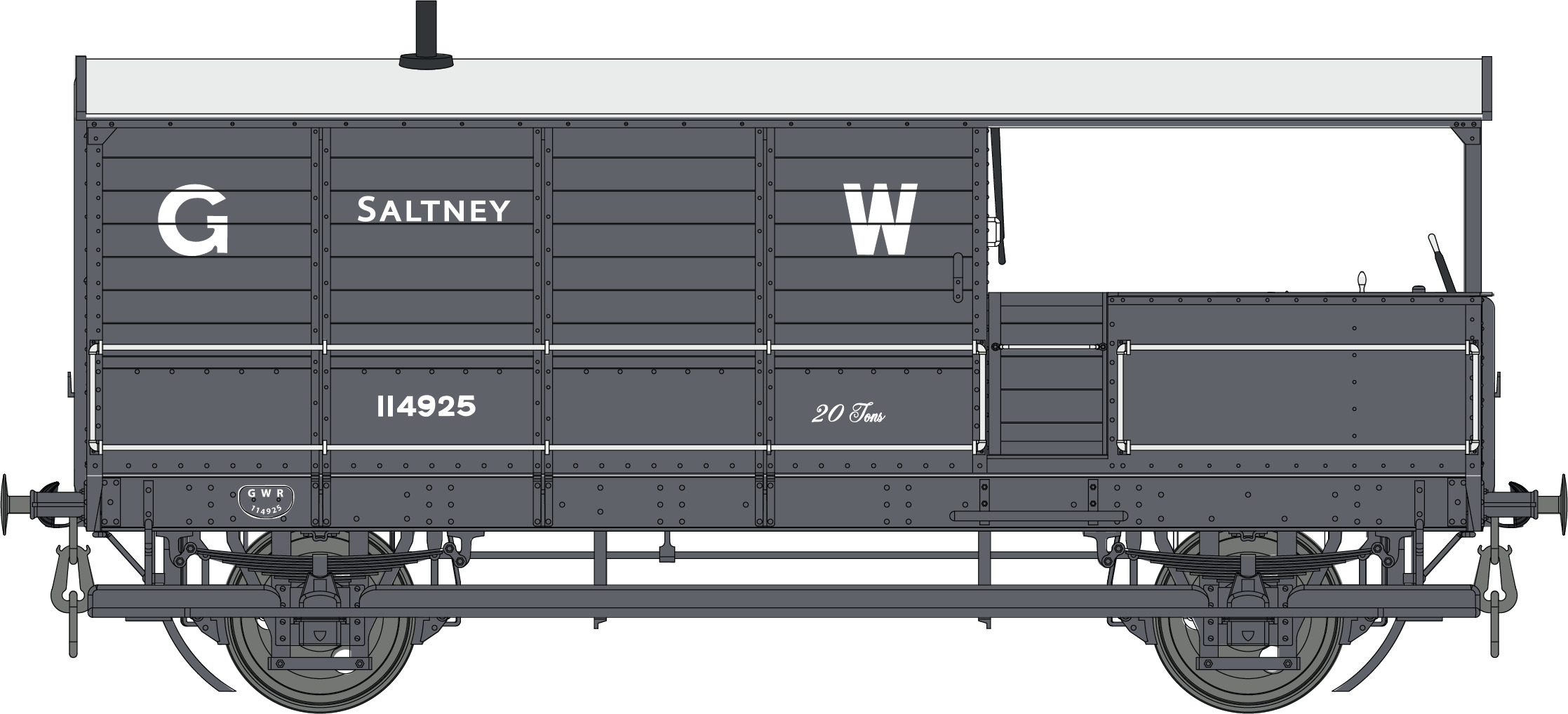 7F-300-005 Dapol GWR Toad Brake Van GWR Grey 114925   Diagram AA19