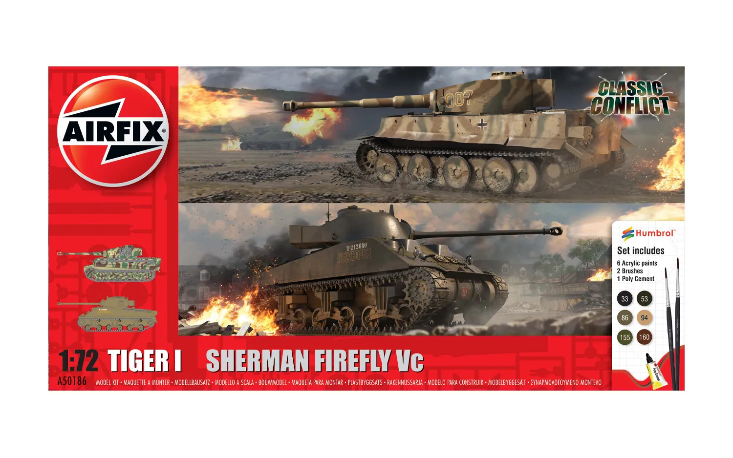 A50186 Airfix Classic Conflict Tiger 1 vs Sherman Firefly