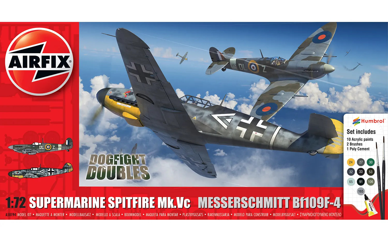 A50194 Airfix Supermarine Spitfire Mk.Vc vs Bf109F-4 Dogfight Double