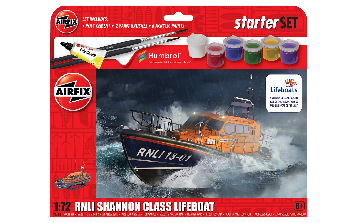 A55015 Airfix Starter Set - RNLI Shannon Class Lifeboat