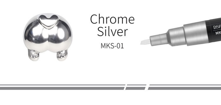 DS013 Dspiae MKS-01 Super Metallic Color Markers - Chrome Silver