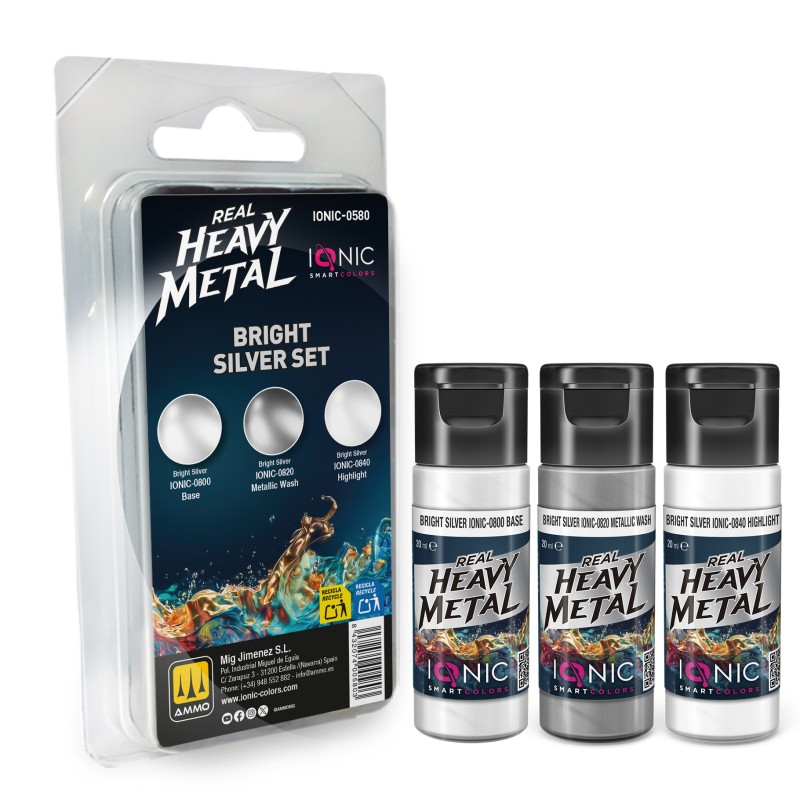 IONIC0580 Real Heavy Metal Bright Silver Set