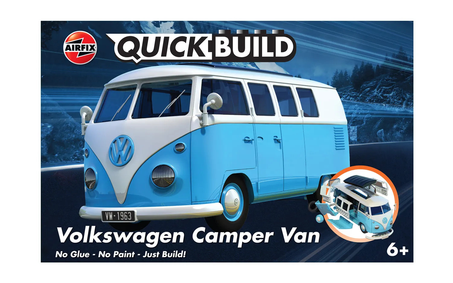 J6024 Airfix QUICKBUILD VW Camper Van blue